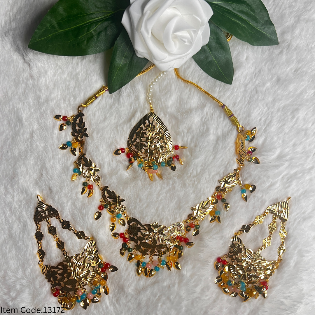 TRADITIONAL PUNJABI PIPAL PATTI NECKLACE SET