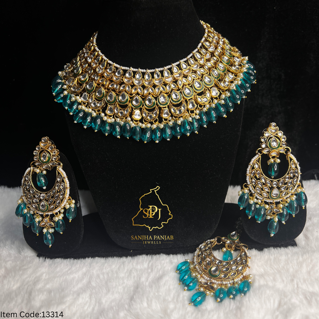 KUNDAN NECKLACE SET WITH EARRINGS |TIKKA