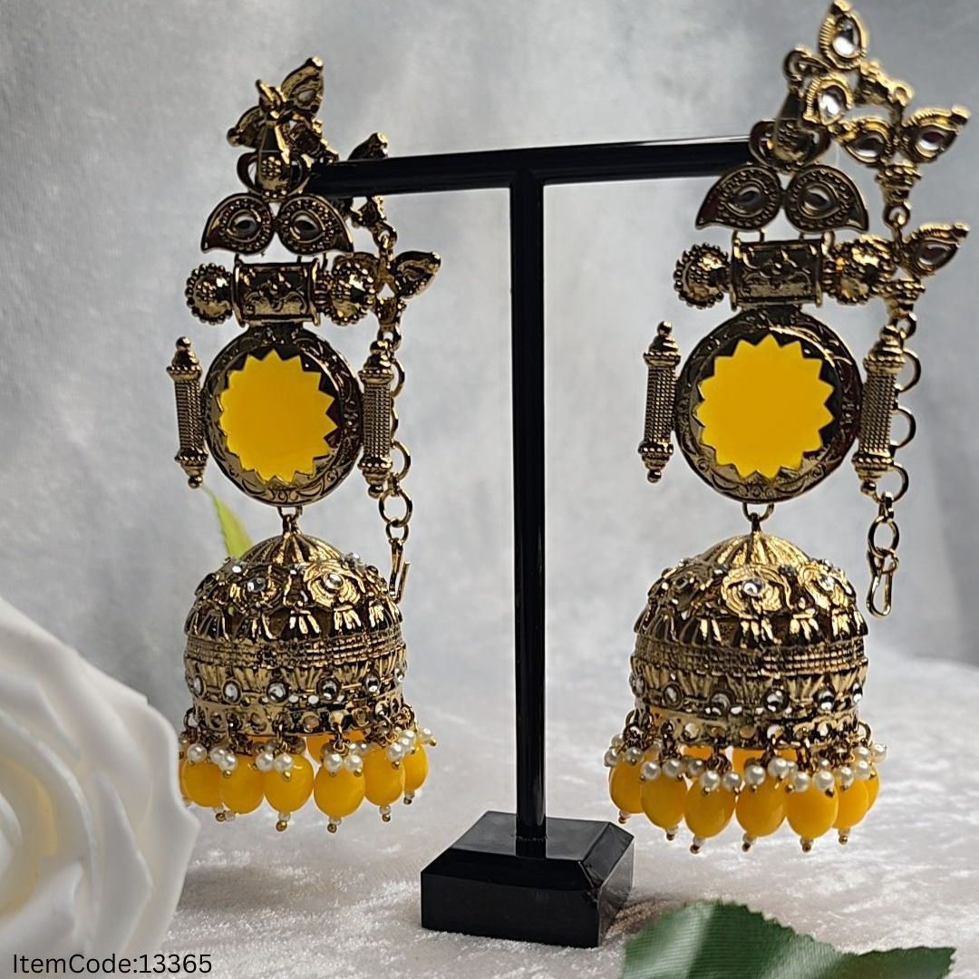 ANTIQUE GOLD LONG LEANTH JHUMKI