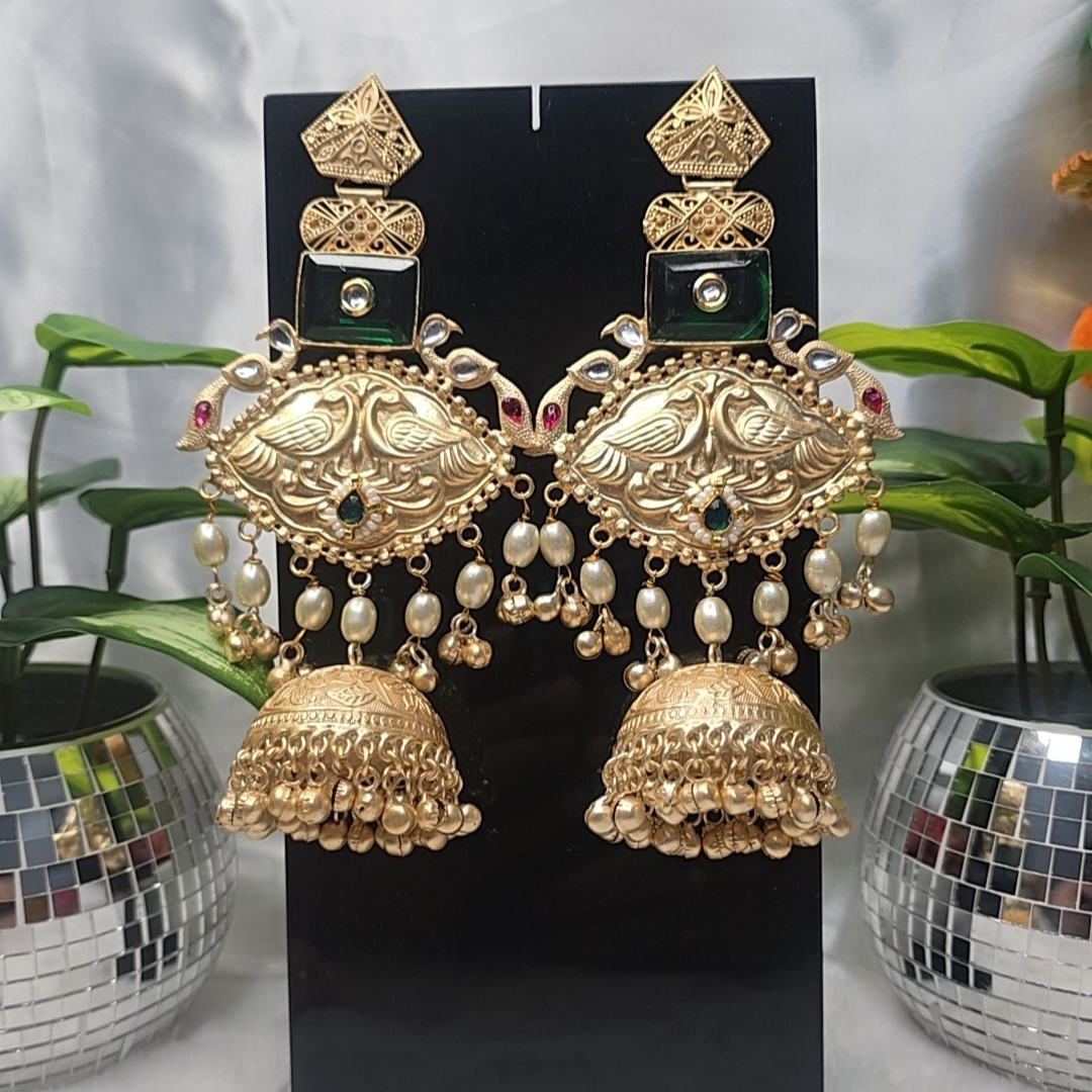 PREMIMUM QUILTY JERMAN SILVER OVERSIZE JHUMKI