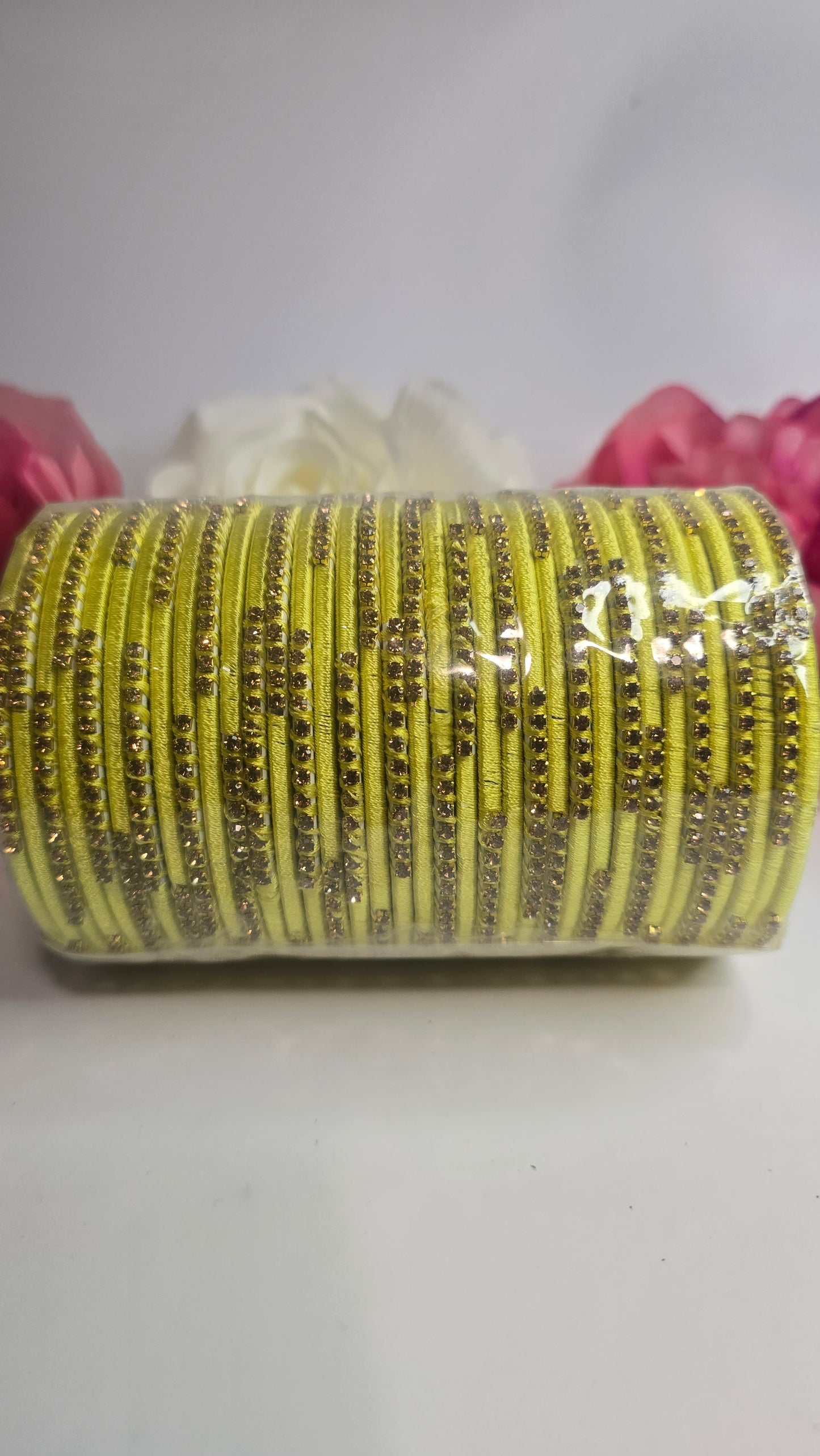 BEAUTIFUL THREAD AND STONE WORK METAL BANGLES