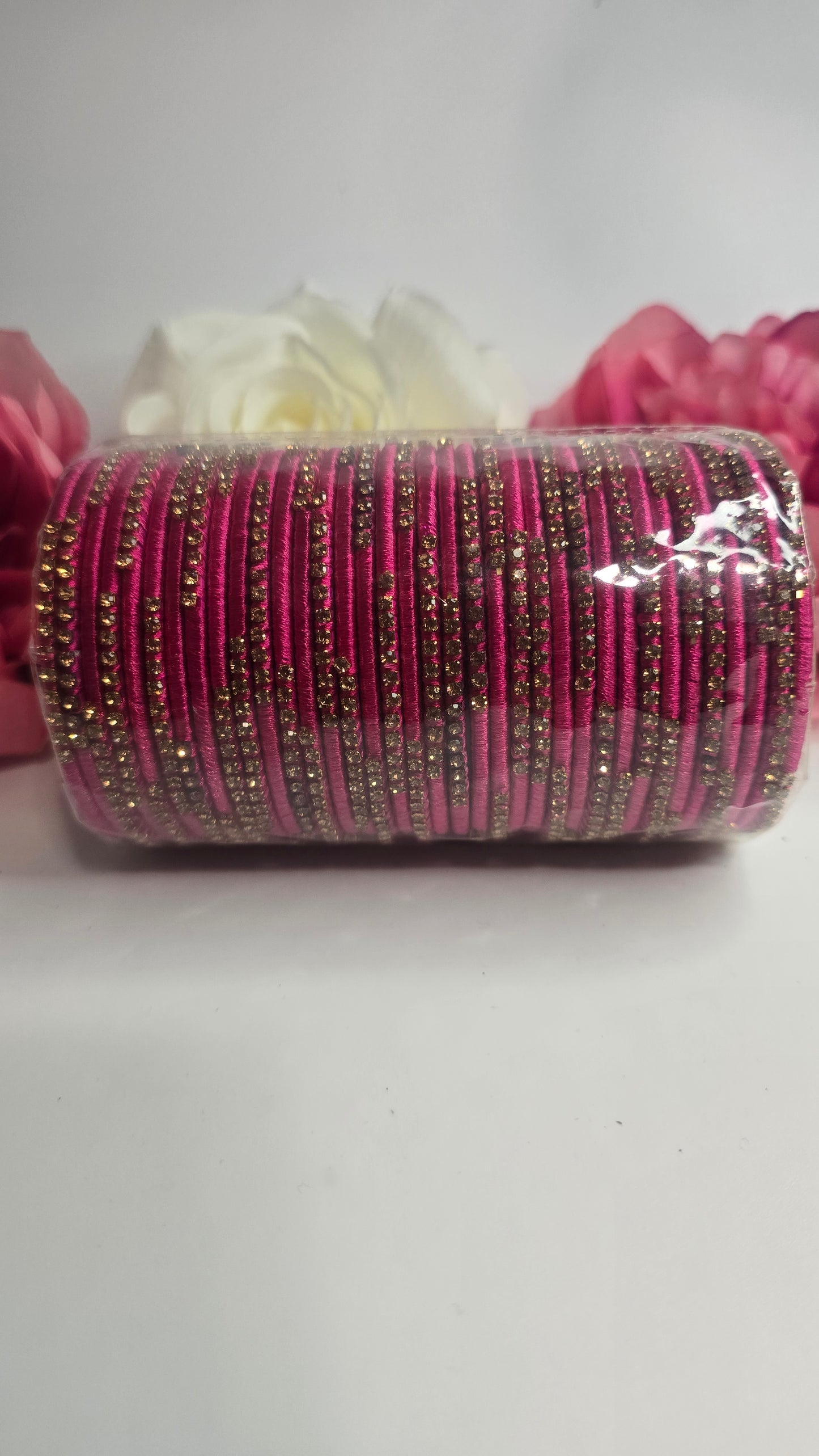 BEAUTIFUL THREAD AND STONE WORK METAL BANGLES