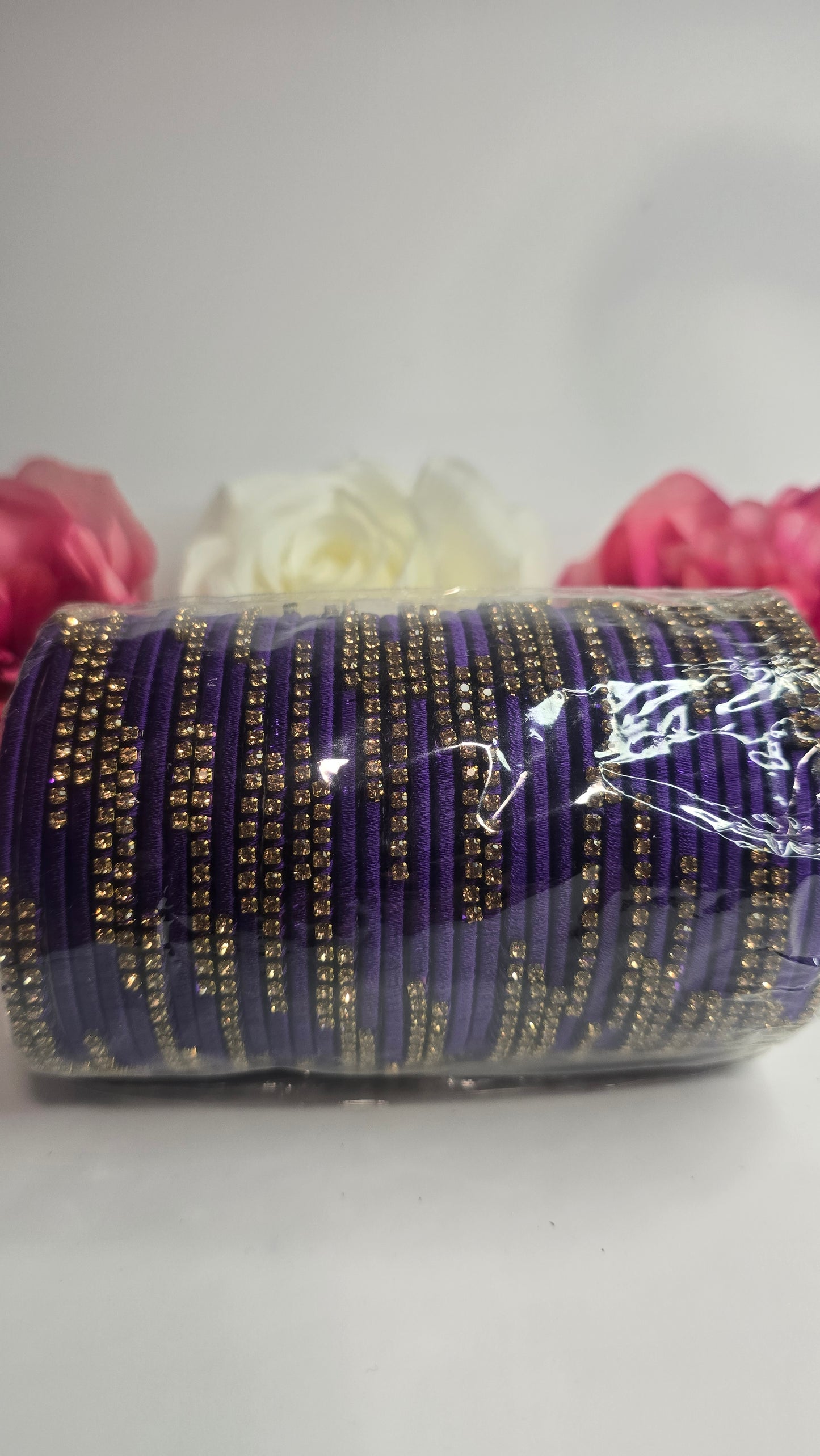 BEAUTIFUL THREAD AND STONE WORK METAL BANGLES
