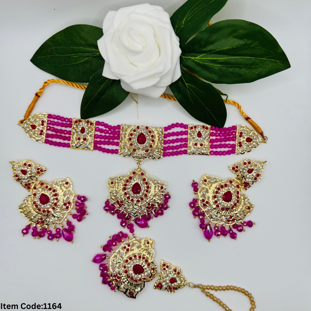 GOLD PLATED EARRING TIKKA SET