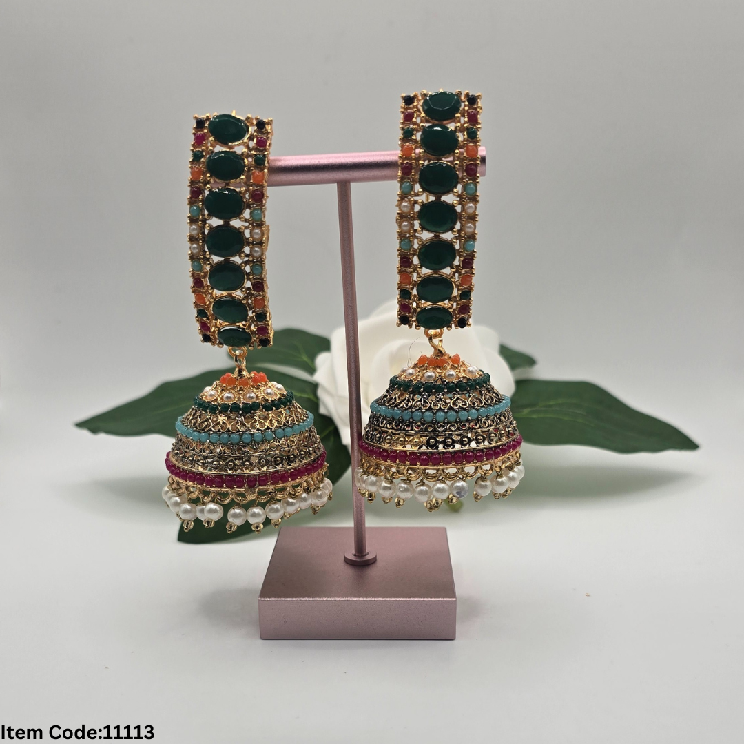 NAURATAN EARRI9NG TIKKA |JHUMKI
