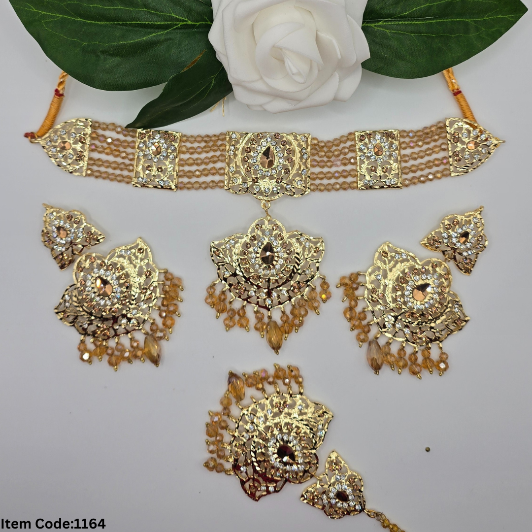 GOLD PLATED EARRING TIKKA SET