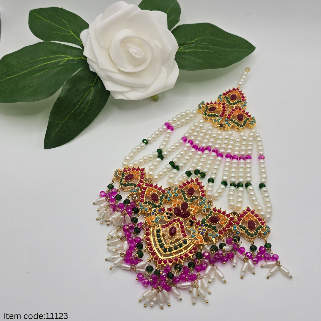 NAURATAN NECKLACE SET WITH PASA