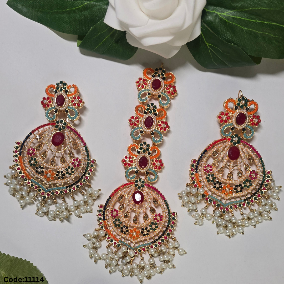 NAVRATTAN TIKKA /EARRINGS