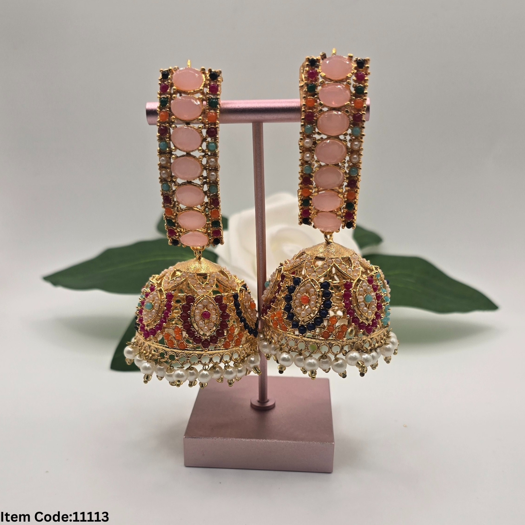 NAURATAN EARRI9NG TIKKA |JHUMKI