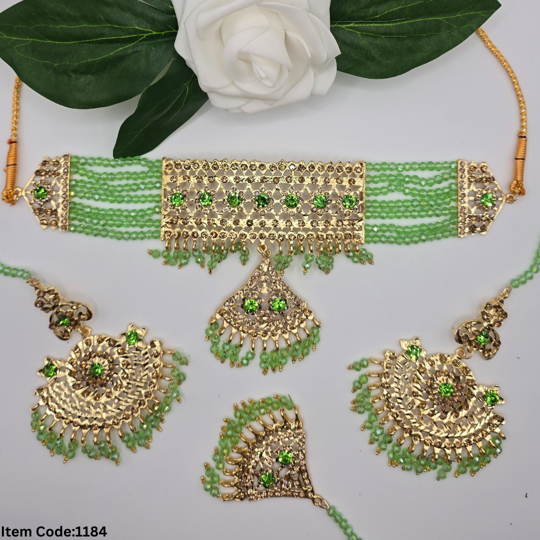 GOLD PLATTED PAKISTANI LAYERED CHOKER SET