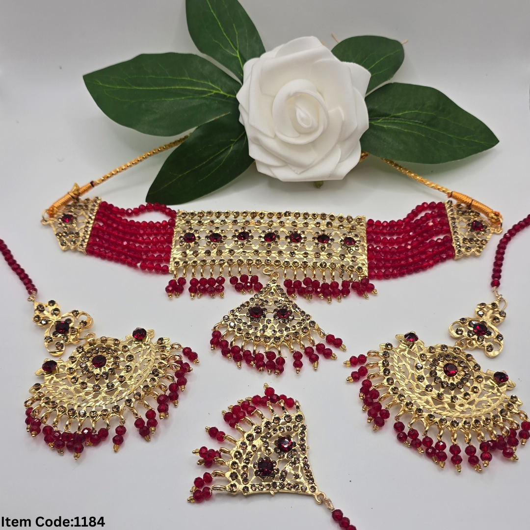GOLD PLATTED PAKISTANI LAYERED CHOKER SET