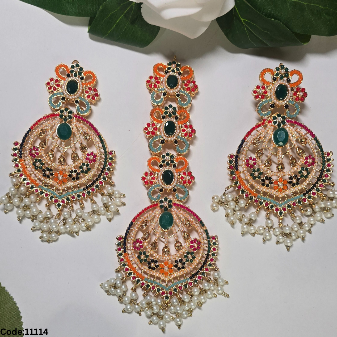 NAVRATTAN TIKKA /EARRINGS