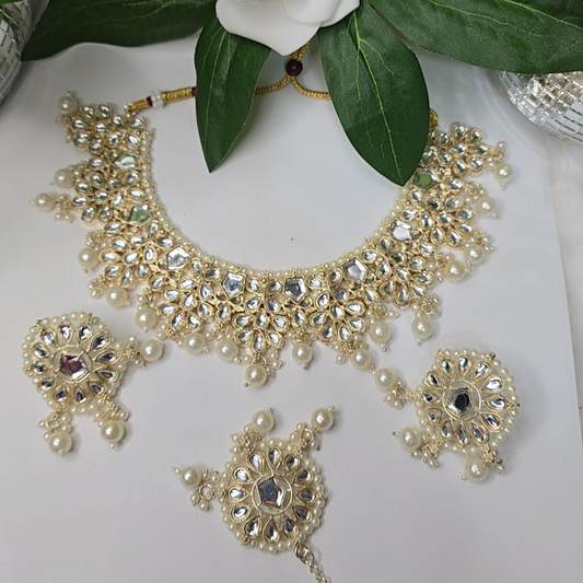 KUNDAN NECKLACE WITH STUDS