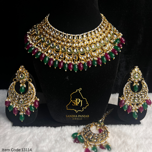 KUNDAN NECKLACE SET WITH EARRINGS |TIKKA