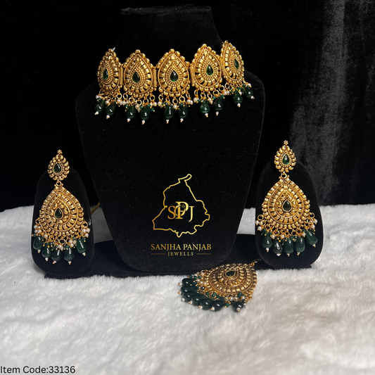 One Gram Gold Plated Choker Set