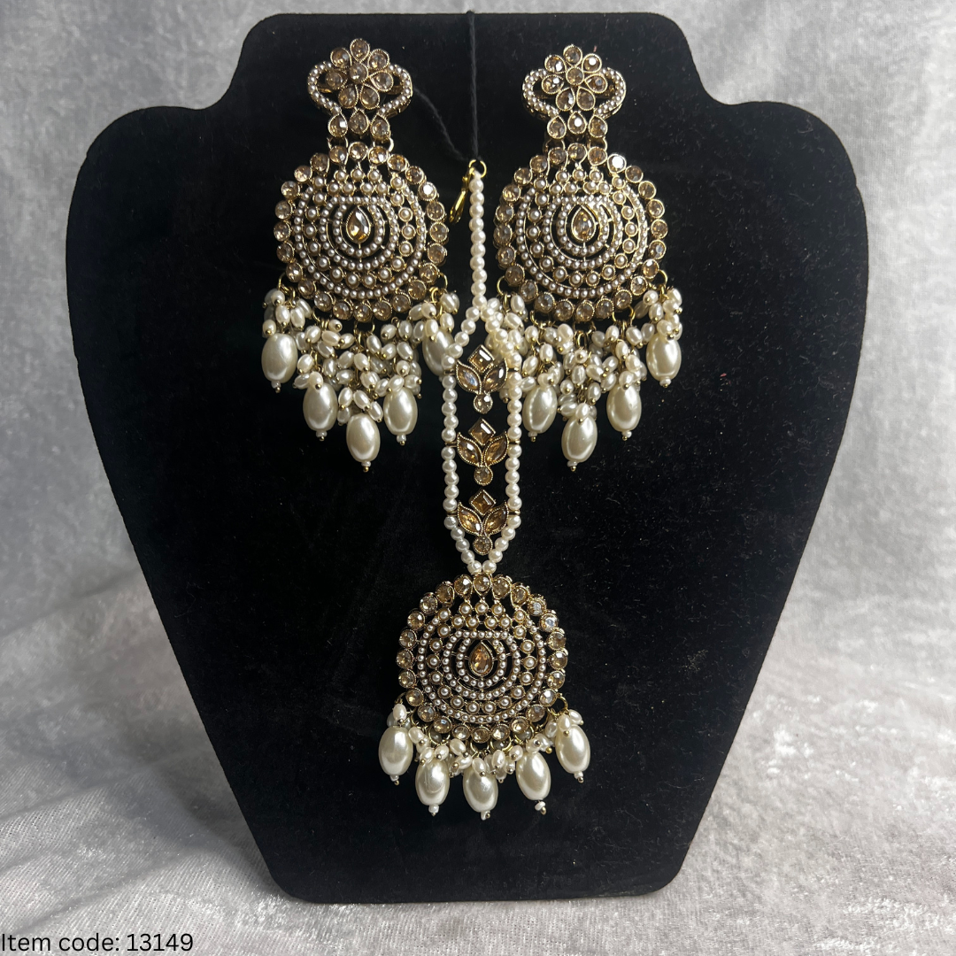POLKI EARRINGS TIKKA SET