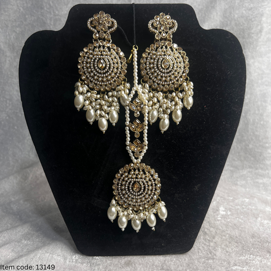 POLKI EARRINGS TIKKA SET