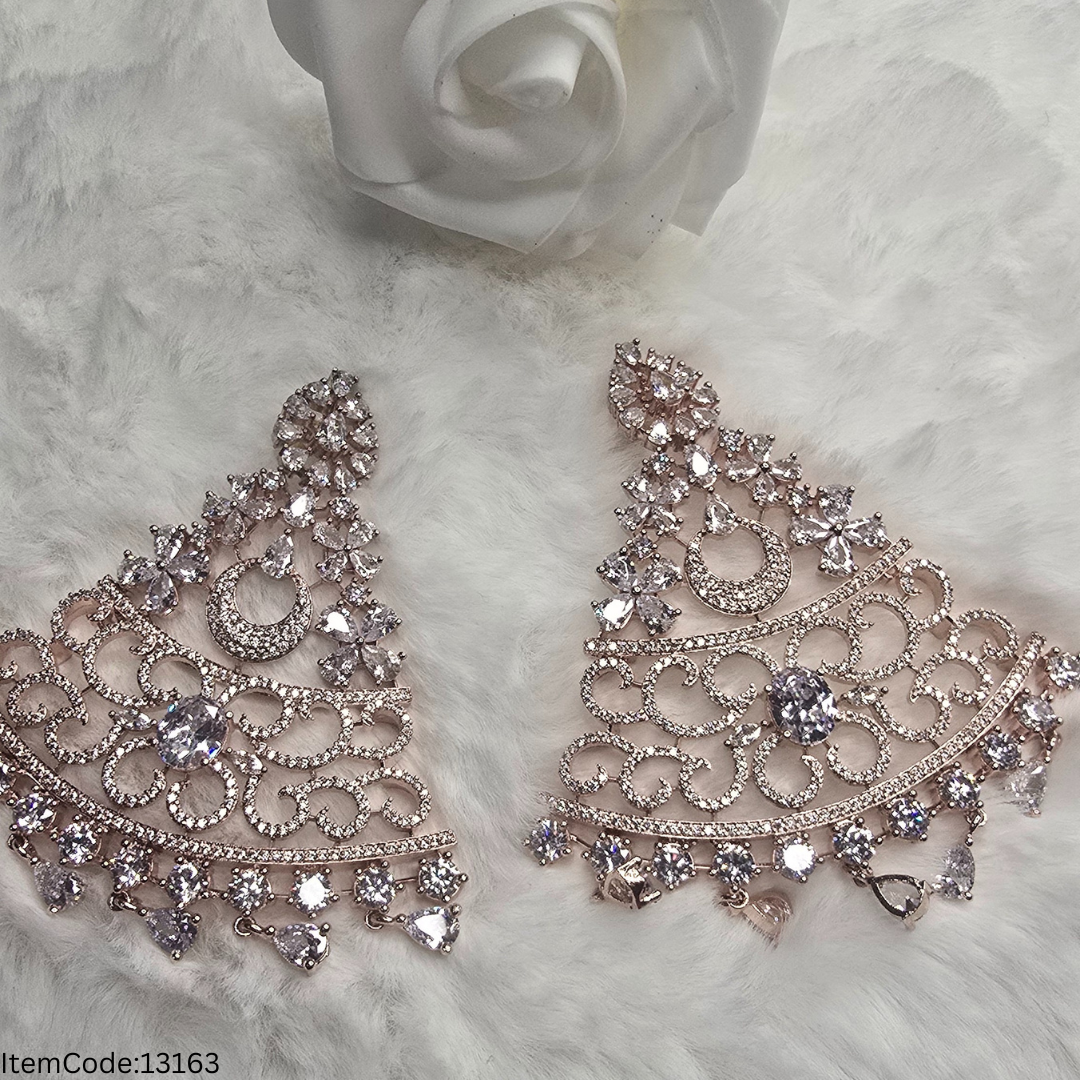 AMERICAN DIAMOND EARRINGS WITH MONALISA STONE