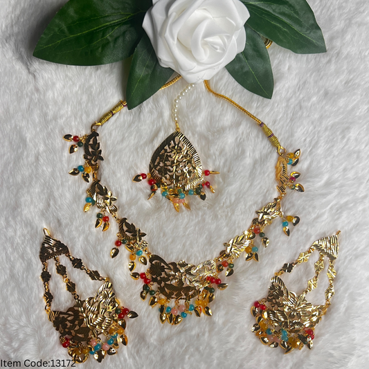 TRADITIONAL PUNJABI PIPAL PATTI NECKLACE SET