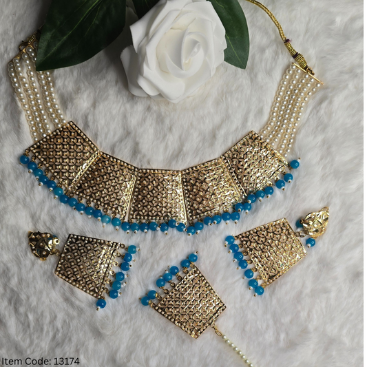 GOLD PLATED TRADITIONAL NECKLACE SET