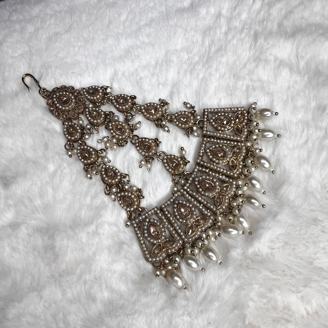 POLKI REVERSE AD NECKLACE WITH JHUMAR|TIKKA