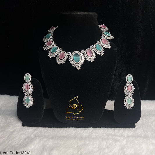 ELEGENT AMERICAN DIAMOND NECKLACE SET