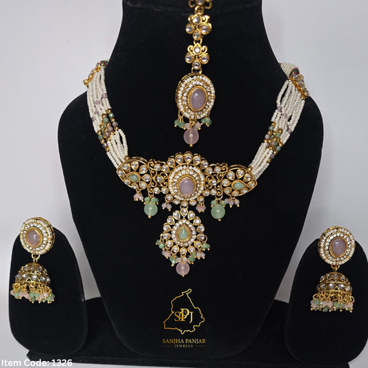 KUNDAN NECKLACE SET WITH JHUMKI