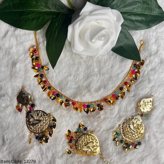 TRADITIONAL PUNJANI PIPAL PATTI NECKLACE SET