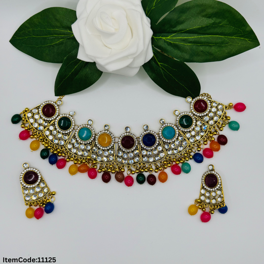 BEAUTIFUL MULTICOLOR NECKLACE SET