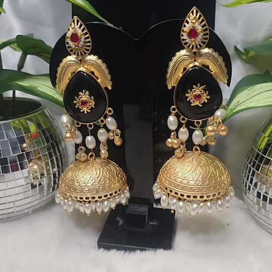 PREMIMUM QUALTY JERMAN SILVER OVERSIZE JHUMKI EARRINGS