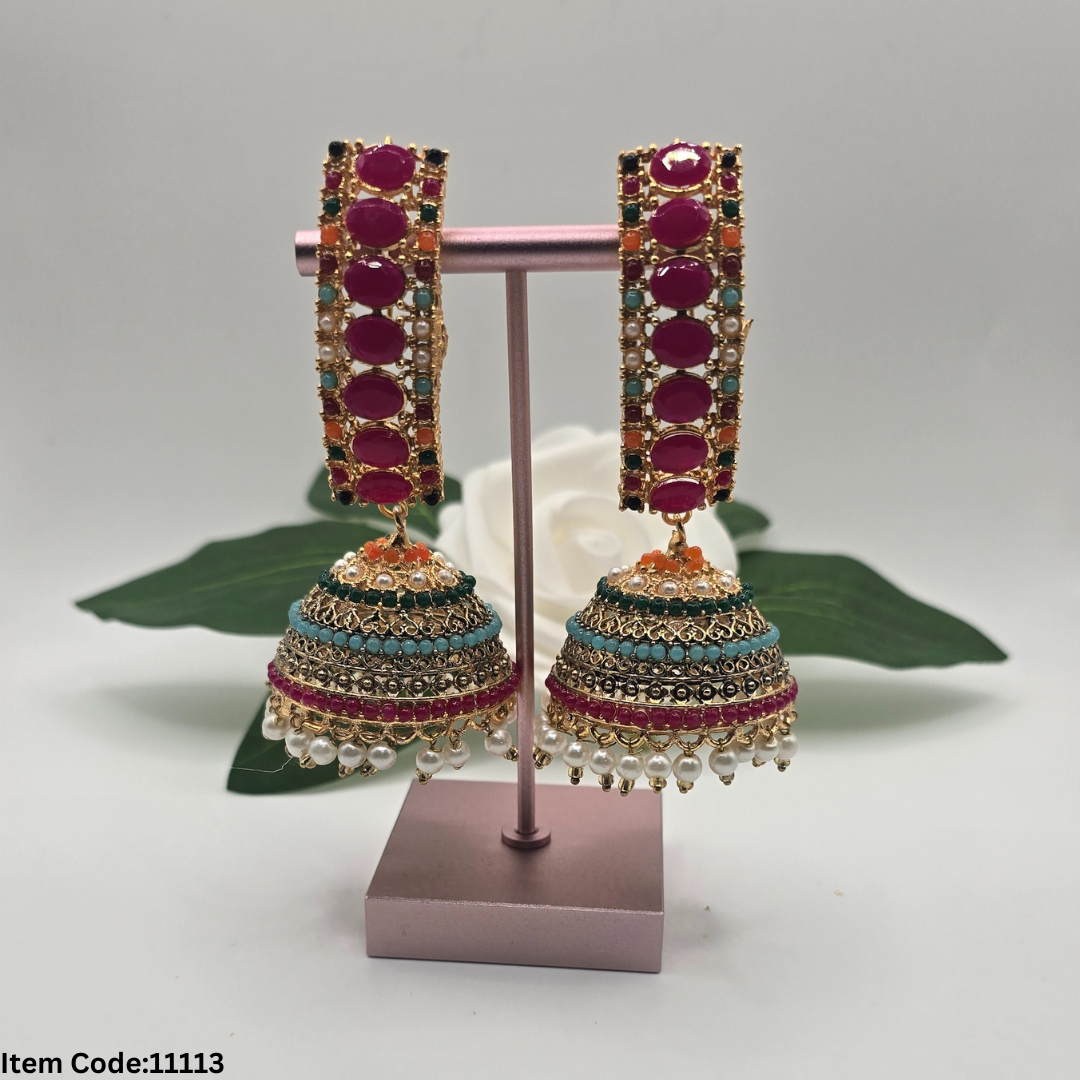 NAURATAN EARRI9NG TIKKA |JHUMKI