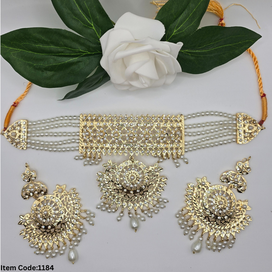 GOLD PLATTED PAKISTANI LAYERED CHOKER SET