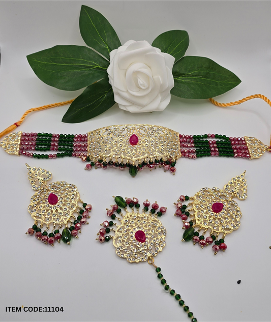 GOLD PLATTED PAKISTANI  CHOKER SET